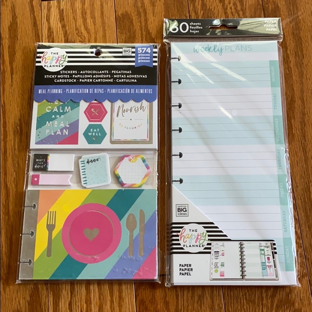 NWT Happy Planner menu planner set